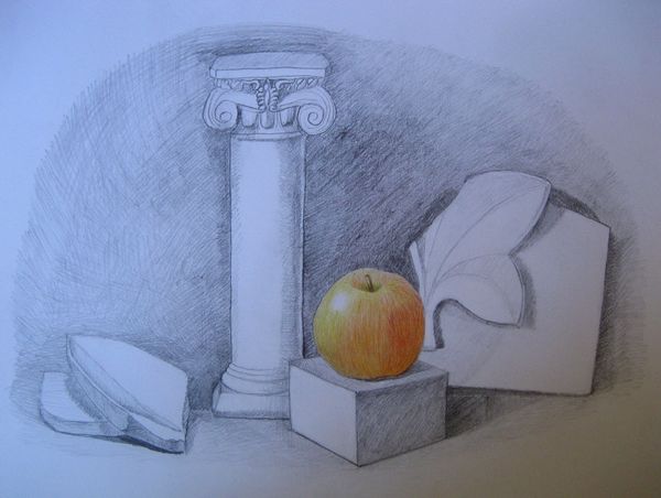 Art Studio PALETTE. Aaron Sham Picture. Fine Art Paper Pencil Still Life Still Life 