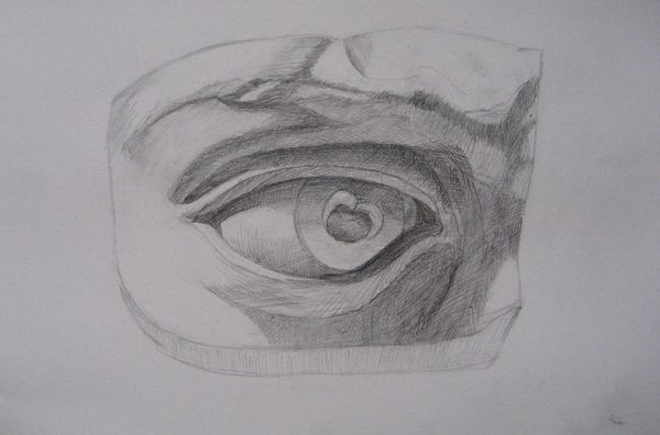 Art Studio PALETTE. Aaron Sham Picture.  Pencil People Plaster Cast 