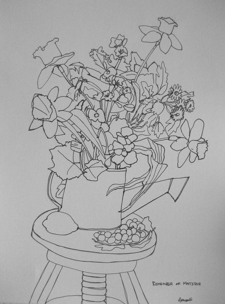 Art Studio PALETTE. Aaron Sham Picture.  Ink Inspired by Matisse 