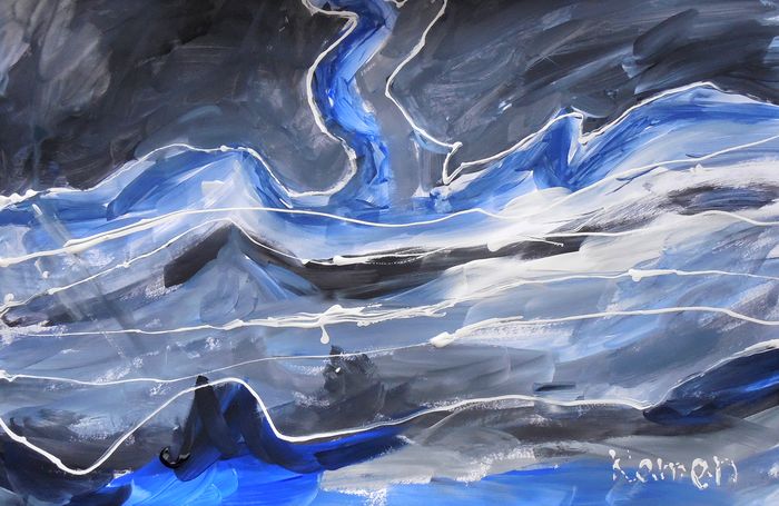 Art Studio PALETTE. Kamen Staykov Picture.  Tempera Fantasy Abstract 