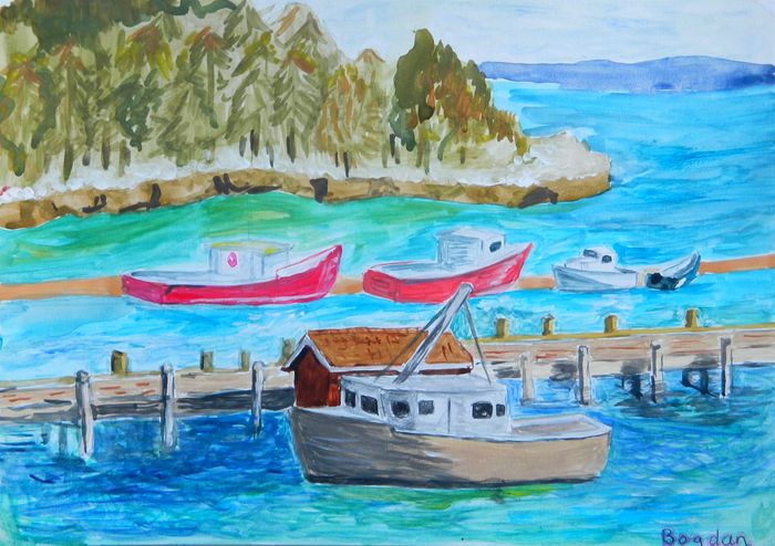 Art Studio PALETTE. Bogdan C. Picture.   Landscape Ships 