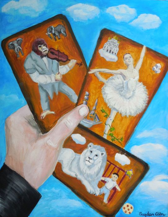 Art Studio PALETTE. Bogdan C. Picture.  Acrylic Fantasy Imagenation He who holds all the cards 