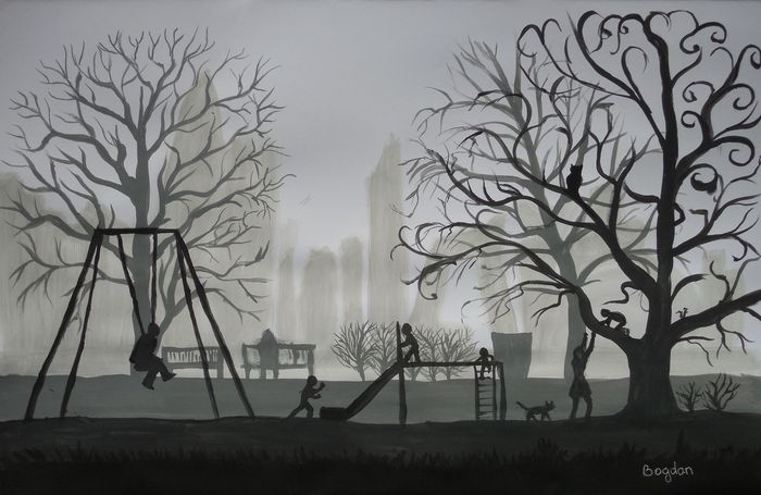 Art Studio PALETTE. Bogdan C. Picture.  Tempera People Activities 