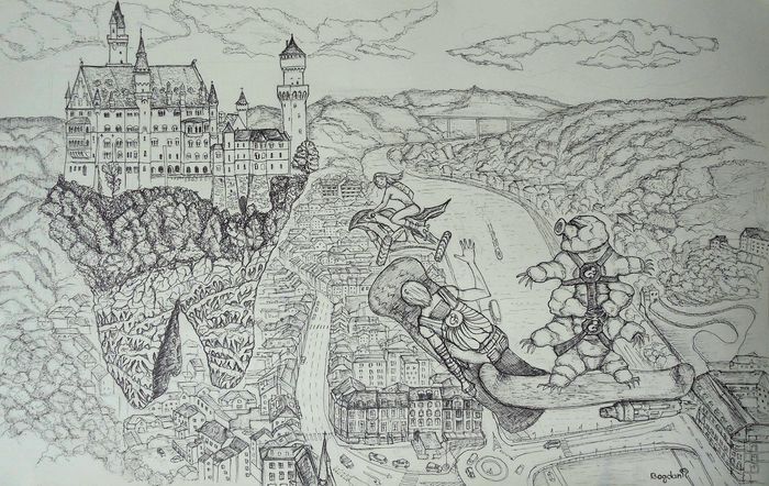 Art Studio PALETTE. Bogdan C. Picture.  Ink Fantasy Imagenation Toothache 