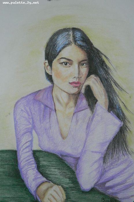 Art Studio PALETTE. Bogdan C. Picture.  Coloured Pencil People Portrait 