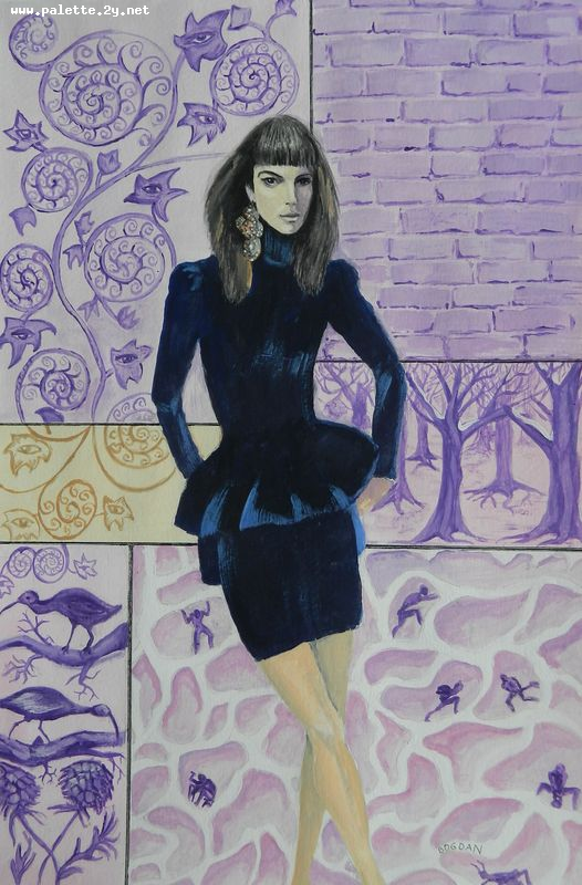 Art Studio PALETTE. Bogdan C. Picture.  Tempera People Portrait 