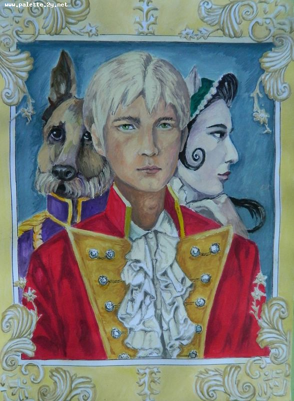 Art Studio PALETTE. Bogdan C. Picture. Fine Art Paper Tempera Fantasy Imagenation 