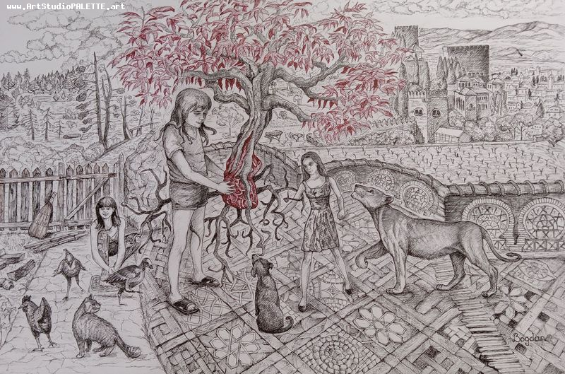 Art Studio PALETTE. Bogdan C. Picture.  Ink Fantasy Imagenation 