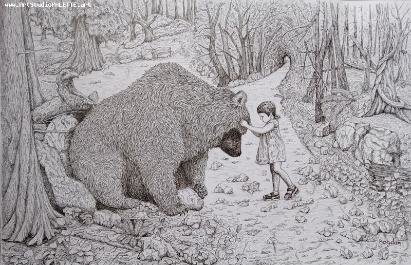 Art Studio PALETTE. Bogdan C. Picture.  Ink Animals Mix 