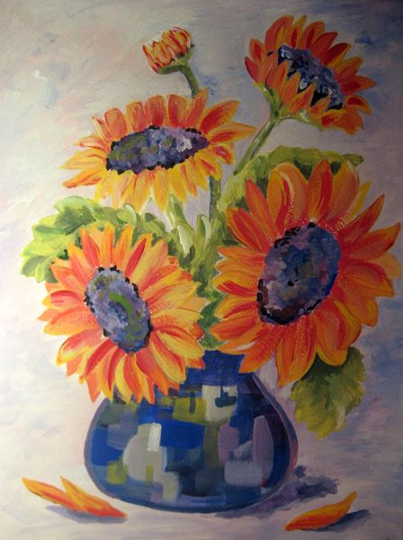 Art Studio PALETTE. Sandra Baiman Picture.  Acrylic   