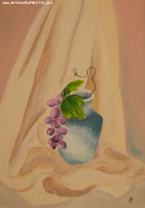 Art Studio PALETTE. Sandra Baiman Picture.  Tempera Still Life Still Life 