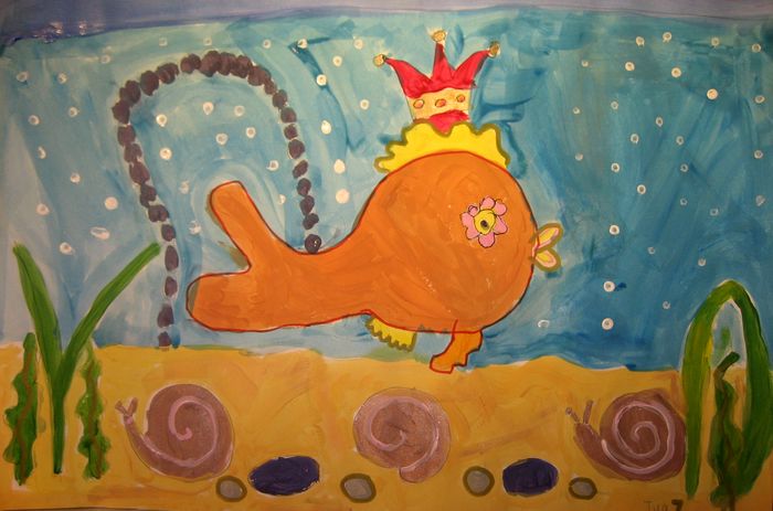 Art Studio PALETTE. Iva Staykova Picture.  Tempera Animals Fish 