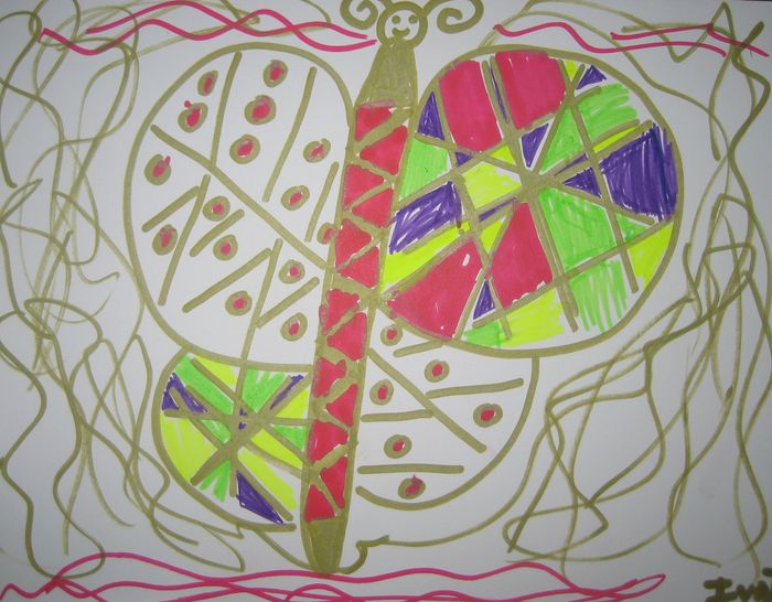 Art Studio PALETTE. Iva Staykova Picture.  Marker Animals Butterfly 