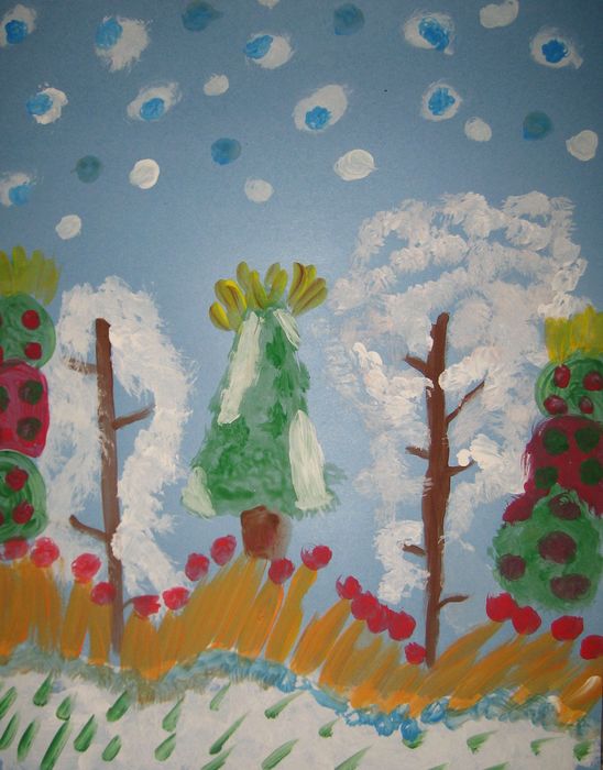 Art Studio PALETTE. Iva Staykova Picture.  Tempera Holidays Christmas 