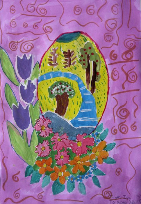 Art Studio PALETTE. Iva Staykova Picture.  Marker, Tempera Holidays Easter 