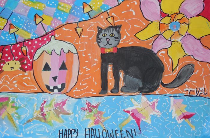 Art Studio PALETTE. Iva Staykova Picture.  Marker, Tempera Holidays Halloween 