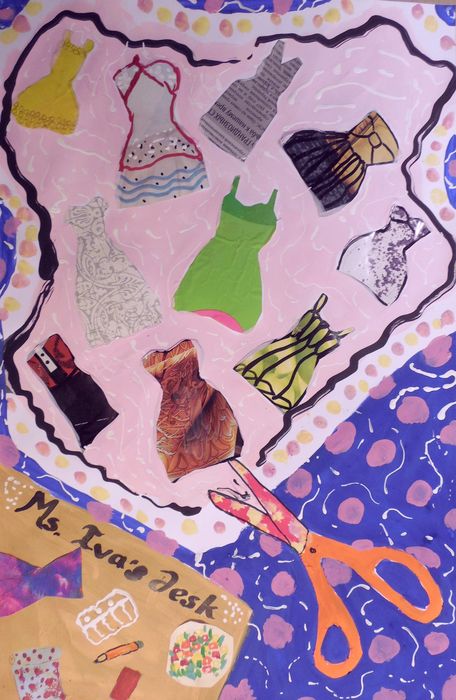 Art Studio PALETTE. Iva Staykova Picture.  Mixed Media Design Fabric 