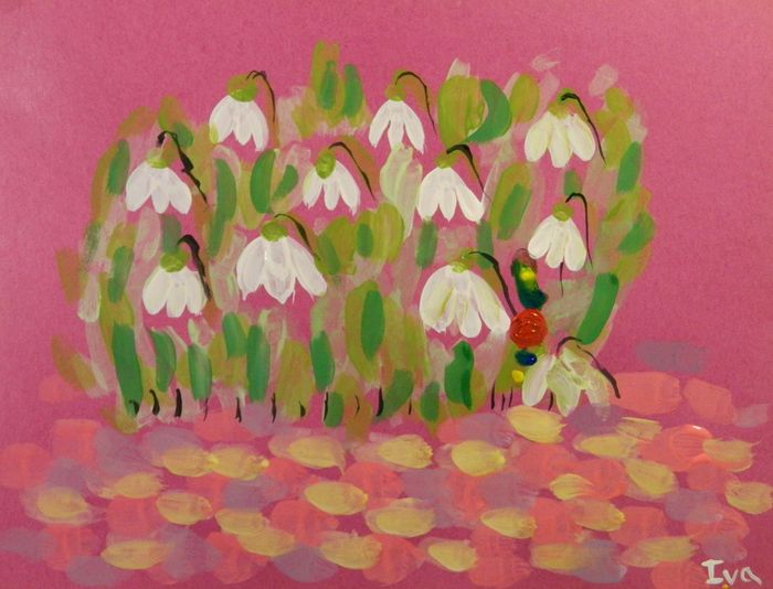 Art Studio PALETTE. Iva Staykova Picture.  Tempera Plants Flowers 