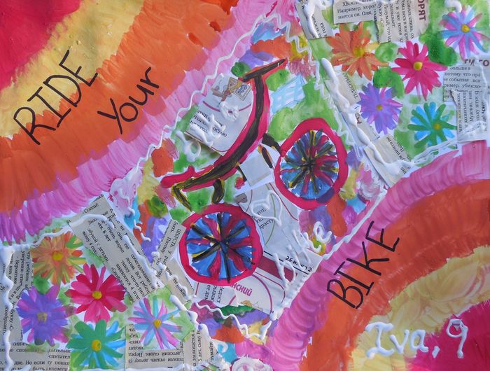 Art Studio PALETTE. Iva Staykova Picture.  Mixed Media Design Bicycle 