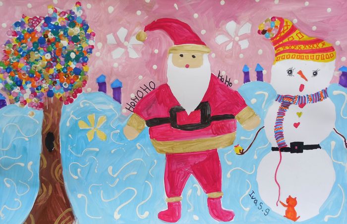 Art Studio PALETTE. Iva Staykova Picture.  Tempera Holidays Christmas 