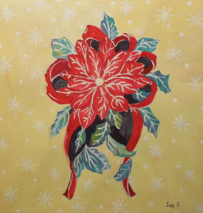 Art Studio PALETTE. Iva Staykova Picture.  Tempera Holidays Christmas 