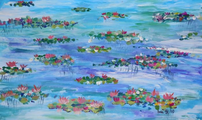 Art Studio PALETTE. Iva Staykova Picture.  Tempera Inspired by Monet 