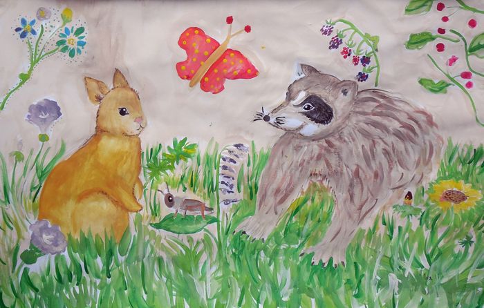 Art Studio PALETTE. Iva Staykova Picture.  Tempera Animals Mix 