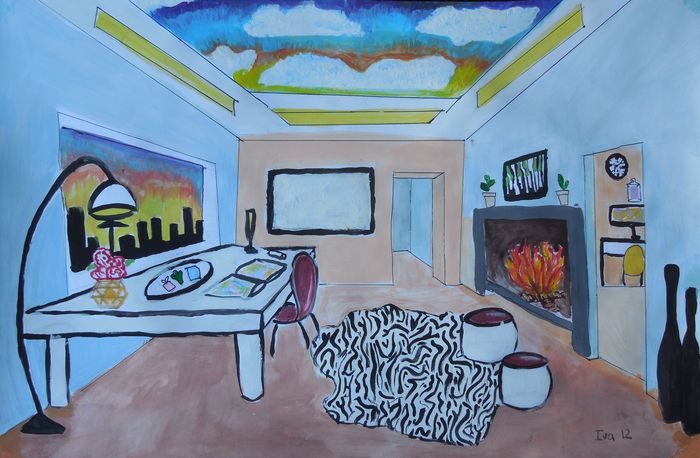 Art Studio PALETTE. Iva Staykova Picture.  Tempera Design Interior 