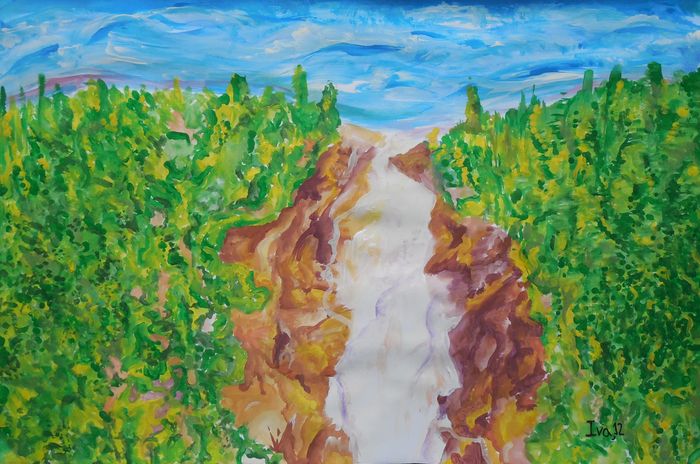 Art Studio PALETTE. Iva Staykova Picture.  Tempera Landscape Nature 