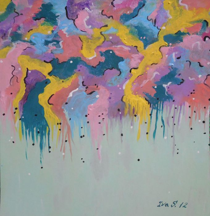 Art Studio PALETTE. Iva Staykova Picture.  Tempera Fantasy Abstract 