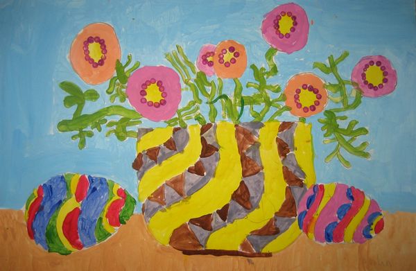 Art Studio PALETTE. Milin Aujla Picture. Fine Art Paper Tempera Holidays Easter 