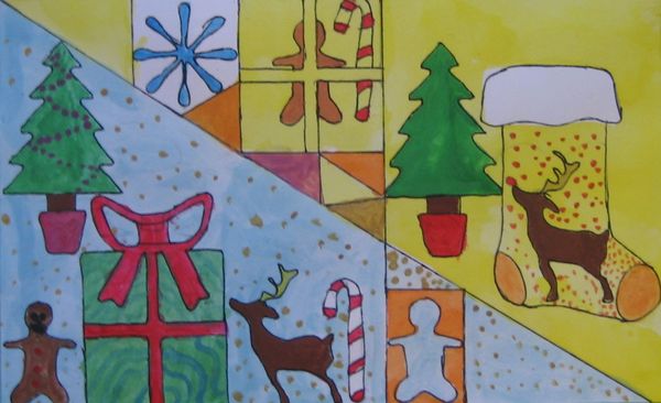 Art Studio PALETTE. Zachary Kuo Picture. Card Tempera Holidays Christmas 