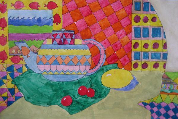 Art Studio PALETTE. Zachary Kuo Picture. Fine Art Paper Mixed Media Still Life Still Life 