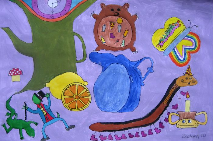 Art Studio PALETTE. Zachary Kuo Picture.  Tempera Fantasy Imagenation 