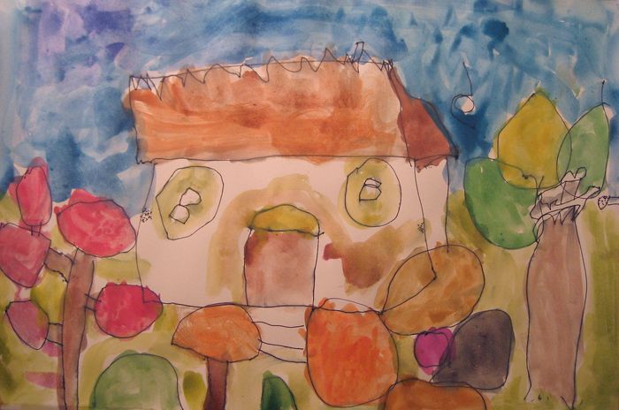 Art Studio PALETTE. Samuel Lukose Picture.   Landscape Houses 