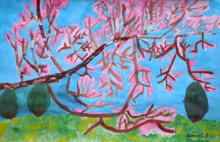 Art Studio PALETTE. Samuel Lukose Picture.  Tempera Landscape Spring 