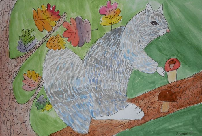 Art Studio PALETTE. Samuel Lukose Picture.  Watercolour, Ink Animals Mix 