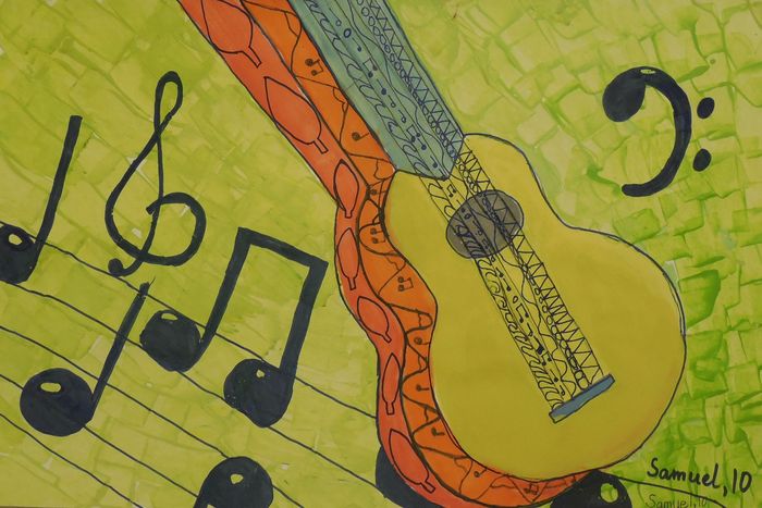 Art Studio PALETTE. Samuel Lukose Picture.  Marker, Tempera Still Life Music 