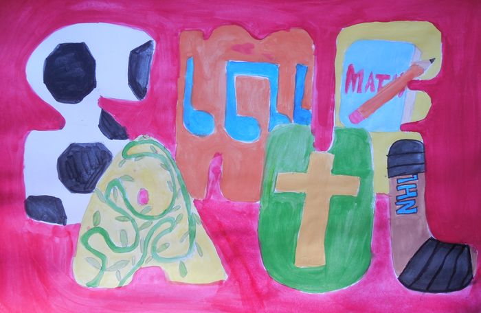 Art Studio PALETTE. Samuel Lukose Picture.  Tempera Design Selfname 