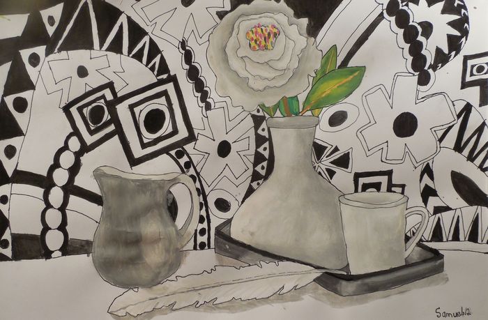 Art Studio PALETTE. Samuel Lukose Picture.  Marker, Tempera Still Life Still Life 