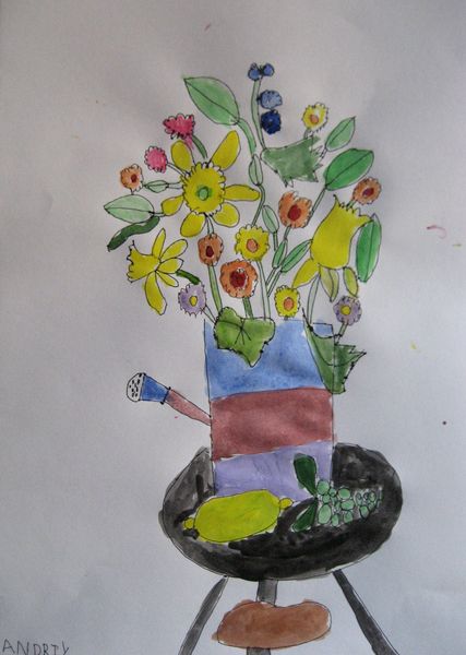 Art Studio PALETTE. Andry  Komarynsky Picture.  Watercolour, Ink Inspired by Matisse 