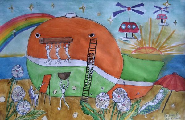 Art Studio PALETTE. Katia Skorokhod Picture. Fine Art Paper Watercolour, Ink Fantasy Fairy Tail 