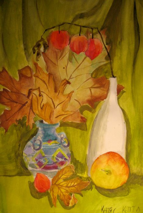 Art Studio PALETTE. Katia Skorokhod Picture.  Tempera Still Life Still Life 