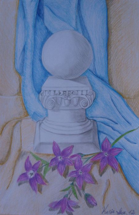 Art Studio PALETTE. Katia Skorokhod Picture.  Coloured Pencil Still Life Still Life 