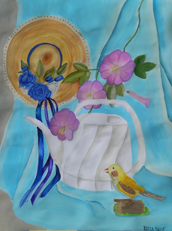 Art Studio PALETTE. Katia Skorokhod Picture.  Tempera Still Life Still Life 