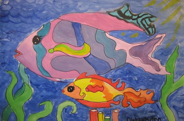 Art Studio PALETTE. Aleksandra Tsytsenko Picture.   Animals Fish 