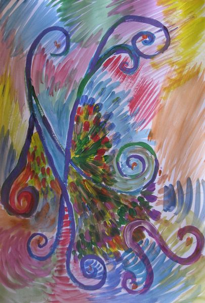 Art Studio PALETTE. Aleksandra Tsytsenko Picture.  Tempera Fantasy Abstract 