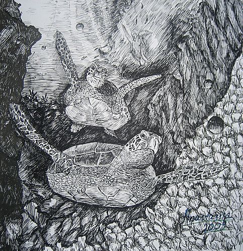 Art Studio PALETTE. Nastya Tesenkova Picture. Fine Art Paper Ink   