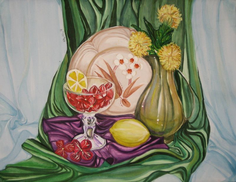 Art Studio PALETTE. Katarina  Picture.  Tempera Still Life Still Life 