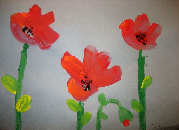 Art Studio PALETTE. Catherine Hatch Picture.  Tempera Plants Flowers 